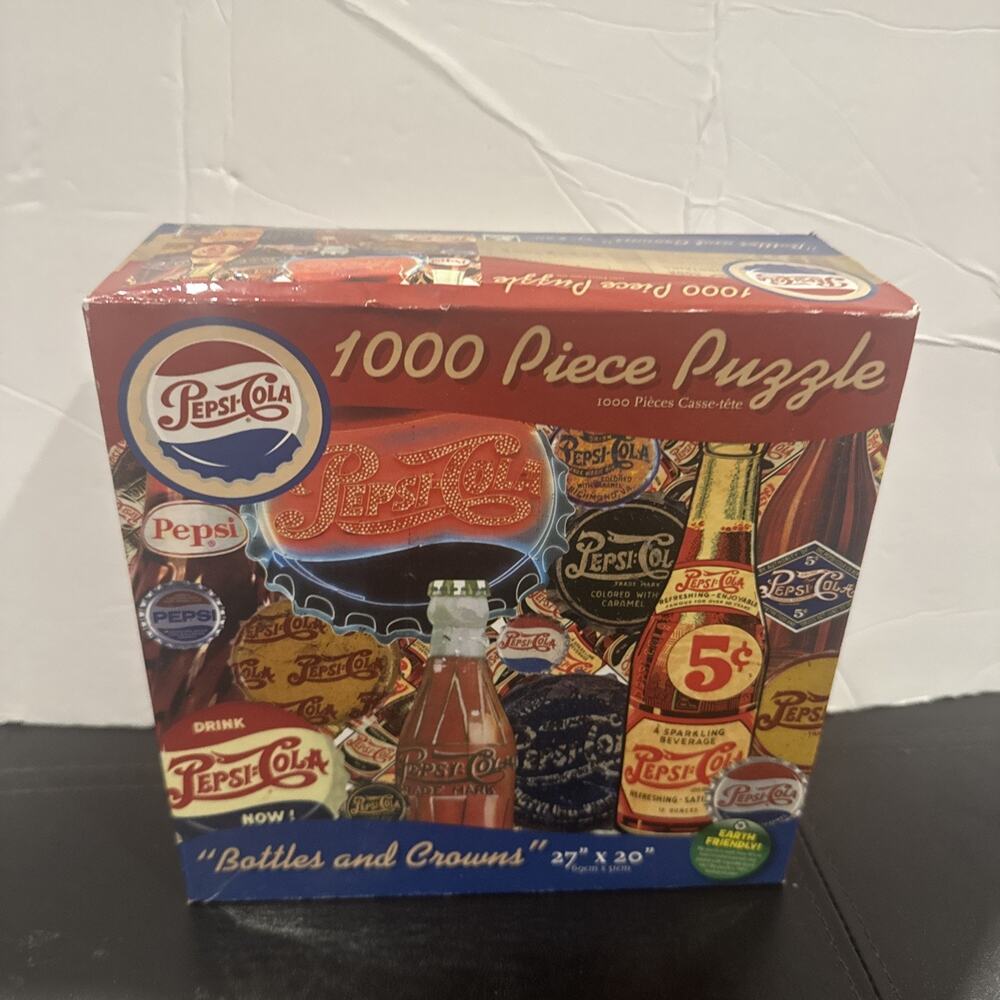 Pepsi Cola 1000 Piece Puzzle Bottles & Crowns 27x20 New Vintage Collectible